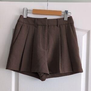 Dynamite High Waist Brown Shorts Wild Mushroom